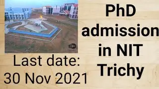 PhD admission in NIT Trichy