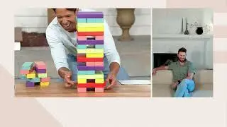 3-Foot Jumbo Stacking Wood Blocks 54-Piece Game by Bobby Berk on QVC