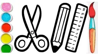 Scissors Drawing, Painting And Colouring For Kids & Toddlers | How To Draw Scissors #art #drawing