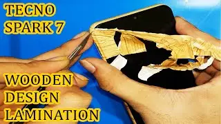 Tecno Spark 7 Backside Wooden Design Tape Lamination