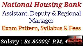 National Housing Bank Assistant manager,Deputy Manager & Regional manager Recruitment 2021-Syllabus