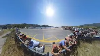 Skiathos - TUI Boeing 737 MAX8 maximum Jet Blast 20m in front of spotters