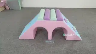 Globalltoy Pastel Soft Play Climbing Arch | PU Foam Crawling & Balance Set for Toddlers