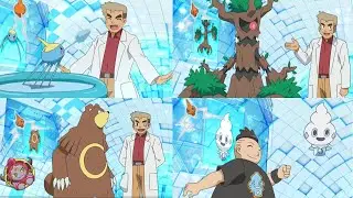 Trevenant  - Ursaring  - Vanillite -  Surskit attacks Professor Oak - Professor Oak Funny Moments XY
