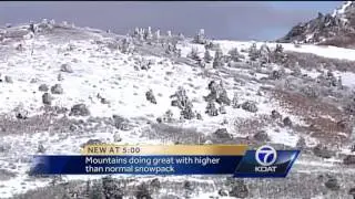 VIDEO: Bird's-eye view of snow covered mountains