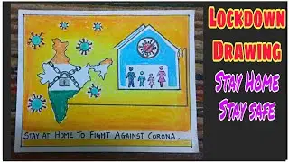 Lockdown Drawing | Coronavirus Awareness Poster(Lockdown) Drawing with oil pastels | Corona Drawing