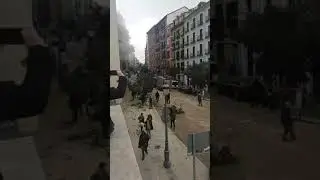 Toledo Street Madrid Building Explodes Emergency Services On Scene Spain
