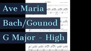 Ave Maria Bach Gounod Piano Accompaniment G Major High Key Karaoke