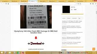 Symphony V42 IMEI Null No Network NV File For CM2 Users