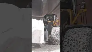 Volvo L350F Loader Reverses with Massive Marble Block #shorts #construction #excavator