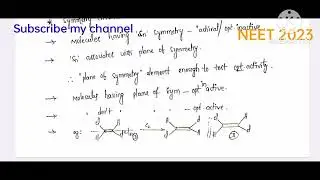 optical activity|| symmetry criteria||neet2023 #opticalactivity #neet2023