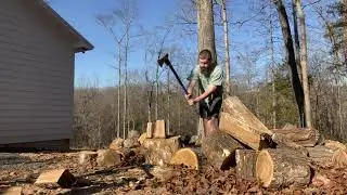 Splitting Wood in Case it Snows