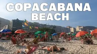 Copacabana Beach Walk 4K Rio de Janeiro // Barber world Tv