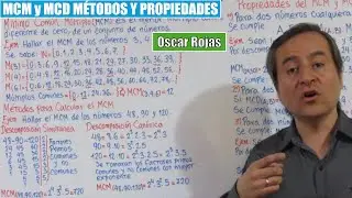 MCM y MCD Propiedades Descomposici&oacute;n Can&oacute;nica y Simultanea Algoritmo de Euclides Ejercicios Tipo