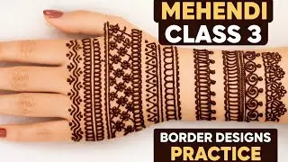 Beginner Mehendi Borders Practice | Easy & Clean Line Designs#youtubeshorts #mehndi 