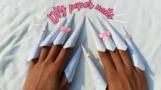 🐨DIY paper nails 💅🩷🤍 a white paper nails 💅🌷🌟💦#papercraft 