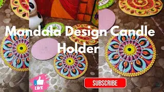 Mandala Design Candle holder making ideas #acrylicscenery #mandalaart #dotart #dotmandala #diy.