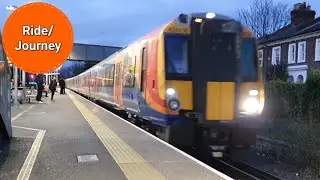 Ride on the train between Twickenham and Teddington, towards Waterloo | South Western Railway 458536