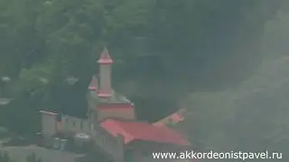 Красивые виды небольшого японского города Беппу с вышки.