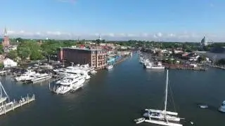 Aerial Drone View of Annapolis Maryland (waterfront) 2016