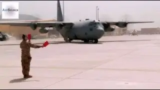 First Ever All Afghan Air Crew C-130 Flight - Take Off and Landing