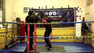 UDBC boxer Krzysztof Owczarzak on the pads