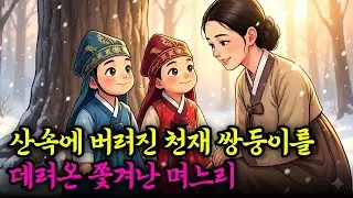 산속에 버려진 천재 쌍둥이를 데려온 쫓겨난 며느리 | 야담 옛날이야기 오디오북 수면동화 전설 민담