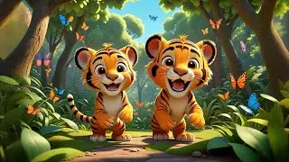 Four Baby Tigers Tap Their Feet | Jungle Beat Song for Kids | Nursery Rhymes and Toddler Learning