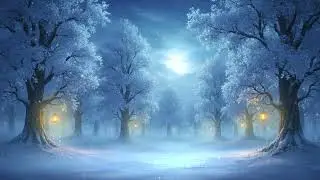 Magical Winter Forest Ambience ❄️✨ | Cozy Christmas Background Music | Snowy Night & Lanterns
