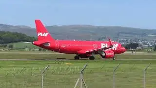 Play A320neo Taxi and Takeoff at Glasgow Airport,  GLA