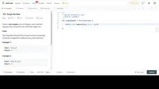 LeetCode 136. Single Number JavaScript Solution: One Line