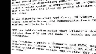 24 0304   Republicans Demand Answers on Pfizer Links to Canada's Euthanasia Lobby