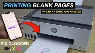 Принтер HP Smart Tank 5106 печатает пустые страницы, отсутствуют чернила черного, желтого, средне...