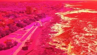 [VISUAL VAPORWAVE] | Porto Coast and Waves in 4K Infrared | A NIR Camera Mod Drone Flight