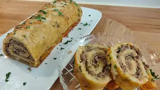 Recette Roulé De Pomme de Terre à la Viande Hachée très facile et surtout très bonne. رولي البطاطس
