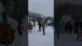 ❄️⛄ Волшебные ледяные скульптуры в Парке Горького, Москва! 🇷🇺✨ #shorts