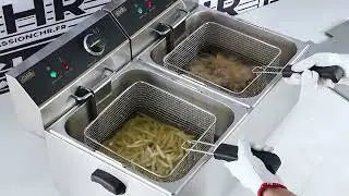 Friteuse &eacute;lectrique professionnelle CHR 2 paniers 11 L | Mat&eacute;riel Horeca