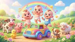Baby Morning Routine Dance 🚗🐮 | One Two Three Farm Song | Kids & Toddlers Nursery Rhymes
