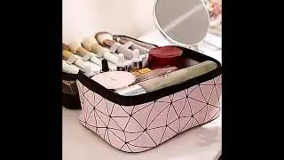 Double Layer Cosmetic Bag Organizer Makeup Pouch for Women Travel Cosmetics Case Toiletry Bags for