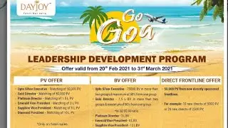 Amazing #DAYJOY 🆓️ Free Goa Trip + other Two Benefits❗Don't Miss this opportunity❗Go Goa LDP Program
