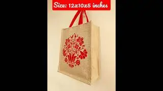 Reusable jute bags & size is 12x10x5 Inches
