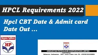 #hpcl #hpclrecruitment2022 HPCL CBT Date & Admit card Date Out....!!! // Hpcl Admit Card Date !!