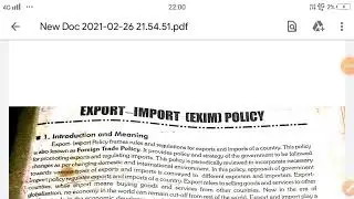 EXIM policy