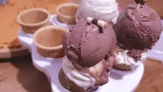 Krem sladoled od čokolade i vanilije/Schokoladen und Vanilleeis/Chocolate and vanilla Ice Cream