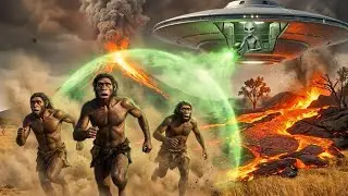 3 Million Years Ago: Aliens Shield Early Humans from Volcanic Eruption in Prehistoric Earth