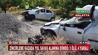 ZİNCİRLEME KAZADA YOL SAVAŞ ALANINA DÖNDÜ 3 ÖLÜ, 4 YARALI