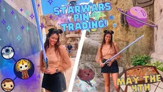 pin trading for may the 4th !! 🪐🌌 star wars day at hollywood studios! 💜