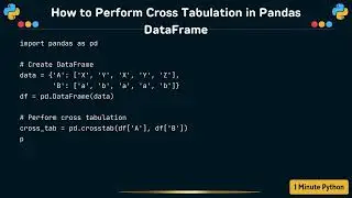 How to Perform Cross Tabulation in Pandas DataFrame
