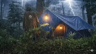 ⚡ SOLO CAMPING IN AN EXTREME STORM &mdash; DANGEROUS NIGHT IN THE FOREST ⛈️