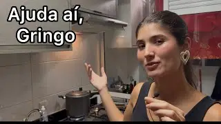 MINHA ESPOSA E CUNHADAS ME ENSINANDO FAZER COMIDA BRASILEIRA 
